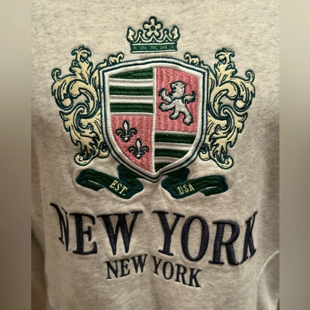 Abercrombie & Fitch Beige New York Crest Sweatshirt - Picture 2 of 4